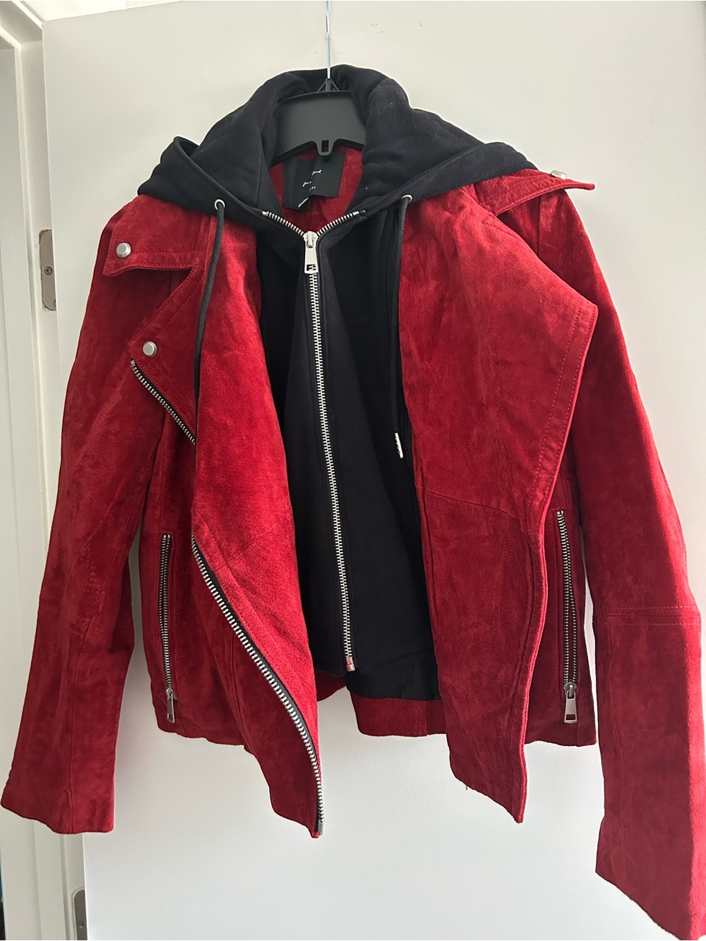 7 for all mankind Red Suede Moto Jacket